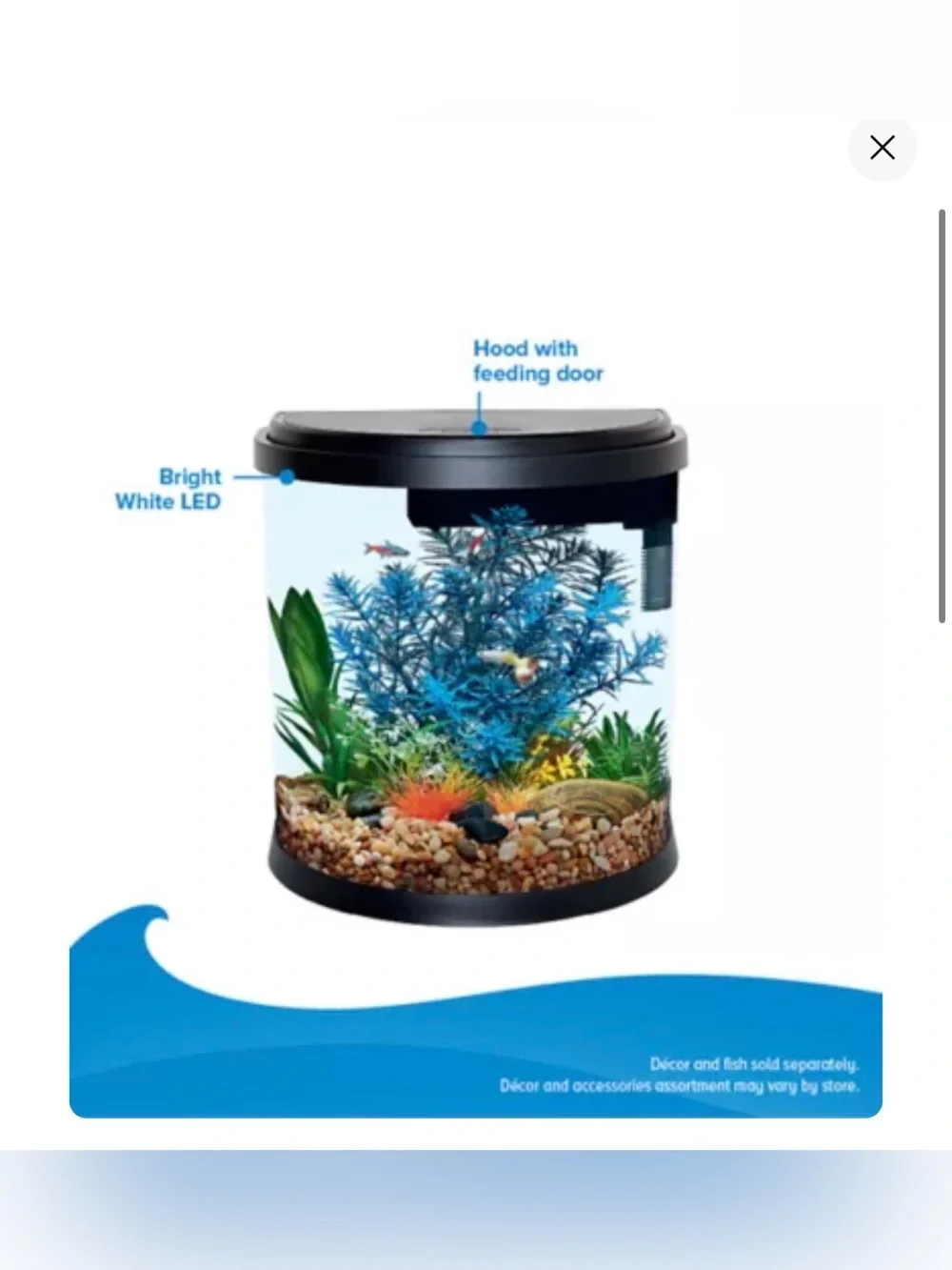 Top Fin® Half Moon Aquarium - 3.5 Gallon